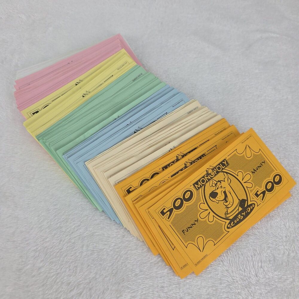 Scooby Doo Fright Fest Monopoly Replacement Money Complete Currency Set 2000